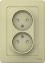 Schneider Electric Blanca BLNRS000127 Розетка двойная (16 А, IP20, в сборе, скрытая установка, шторки, бежевая)