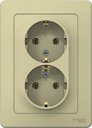 Schneider Electric Blanca BLNRS001027 Розетка двойная с заземляющим контактом (16 А, IP20, в сборе, скрытая установка, бежевая)