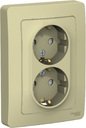 Schneider Electric Blanca BLNRS001127 Розетка двойная с заземляющим контактом (16 А, IP20, в сборе, скрытая установка, шторки, бежевая)