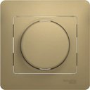 Schneider Electric Glossa GSL000437 Светорегулятор поворотно-нажимной (630 Вт, в сборе, возм. упр. с 2х мест, с/у, с возм. о/у, титан)