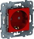 Schneider Electric Unica NEW NU503703 Розетка одинарная с заземляющим контактом (16 А, IP20, под рамку, скрытая установка, шторки, красная)