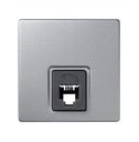 Simon 73 Loft 73481-63 Розетка телефонная (RJ12, под рамку, скрытая установка, алюминий)