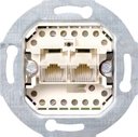 Gira System55 019000 Розетка телефонная двойная (2хRJ11/RJ12/RJ45, Cat.3 (ISDN), механизм, скрытая установка)