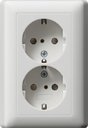 Gira E2 078327 Розетка SCHUKO с заземляющим контактом (16 А, шторки, в сборе, скрытая установка, белая матовая)