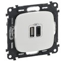 Legrand Valena Allure 754965 Розетка USB (2xUSB, тип А-тип С, под рамку, скрытая установка, белая)