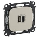 Legrand Valena Allure 754966 Розетка USB (2xUSB, тип А-тип С, под рамку, скрытая установка, слоновая кость)