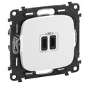 Legrand Valena Allure 755345 Розетка USB (2xUSB, тип С-тип С, под рамку, скрытая установка, белая)