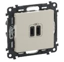 Legrand Valena Life 753207 Розетка USB (2xUSB, тип С-тип С, под рамку, скрытая установка, слоновая кость)