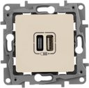 Legrand Etika 672336 Розетка USB (2xUSB, тип А-тип С, под рамку, скрытая установка, слоновая кость)