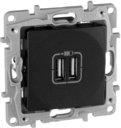 Legrand Etika 672636 Розетка USB (2xUSB, тип А-тип С, под рамку, скрытая установка, антрацит)