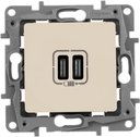 Legrand Etika 672335 Розетка USB (2xUSB, тип С-тип С, под рамку, скрытая установка, слоновая кость)