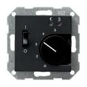 Gira System55 0394005 Термостат для теплых полов 0…+25°С (10 А, 230 В, под рамку, скрытая установка, черный матовый)