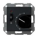 Gira System55 0392005 Термостат для теплых полов +5…+30°С (10 А, 230В, под рамку, скрытая установка, черный матовый)