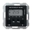 Gira System55 2370005 Терморегулятор электронный с таймером +0…+50°С (8 А, под рамку, скрытая установка, черный матовый)