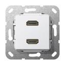 Gira System55 567103 Розетка HDMI (2хHDMI, под рамку, скрытая установка, белая глянцевая)