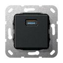 Gira System55 568310 Розетка USB (USB, под рамку, скрытая установка, черная матовая)