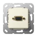 Gira System55 565301 Розетка VGA (VGA, под рамку, скрытая установка, кремовая глянцевая)