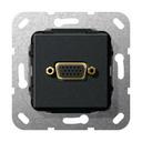 Gira System55 565310 Розетка VGA (VGA, под рамку, скрытая установка, черная матовая)