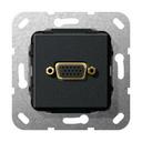 Gira System55 565210 Розетка VGA переходник (VGA, под рамку, скрытая установка, черная матовая)