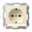 Gira System55 117001 Розетка SCHUKO с заземляющим контактом (16 А, шторки, подсветка, под рамку, скрытая установка, кремовая глянцевая)