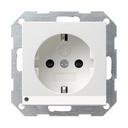 Gira System55 117003 Розетка SCHUKO с заземляющим контактом (16 А, шторки, подсветка, под рамку, скрытая установка, белая глянцевая)