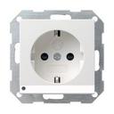 Gira System55 117027 Розетка SCHUKO с заземляющим контактом (16 А, шторки, подсветка, под рамку, скрытая установка, белая матовая)