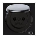 Gira S-Color 045447 Розетка SCHUKO с заземляющим контактом (16 А, крышка, под рамку, скрытая установка, черная)