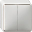 Gira Surface 010513 Выключатель двухклавишный (10 А, в сборе, открытая установка, белый)