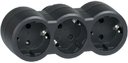 Legrand Элиум 050512 Розетка тройная с заземляющим контактом (16 А, в сборе, открытая установка, горизонтальная, черная)