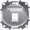 ABB Tacto 5518.1 PL Накладка розетки информационной с суппортом (поле для надписи, серебро)