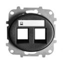 ABB Tacto 5518.2 AN Накладка розетки информационной двойной с суппортом (поле для надписи, антрацит)