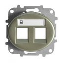 ABB Tacto 5518.2 CV Накладка розетки информационной двойной с суппортом (поле для надписи, шампань)