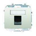 ABB Olas 8418.1 BL Накладка для суппорта (RJ11/RJ45, шторки, поле для надписи, белый жасмин)