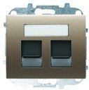 ABB Olas 8418.2 AL Накладка для двух суппортов (RJ11/RJ45, шторки, поле для надписи, полированная сталь)