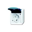 ABB Ocean 2CKA002083A0842 Розетка (16 А, IP44, в сборе, крышка, шторки, о/у, з/к, серый/морская волна)