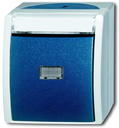 ABB Ocean 2CKA001484A0373 Кнопка без фиксации (10 А, подсветка, поле для надписи,, в сборе, IP44, о/у, серый/морская волна)