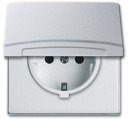 ABB Allwetter 2CKA002064A0288 Розетка SCHUKO (16 А, IP44, з/к, крышка, под рамку, скрытая установка, алюминий)