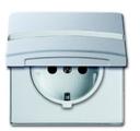 ABB Allwetter 2CKA002064A0300 Розетка SCHUKO (16 А, з/к, поле для надписи, крышка, шторки,под рамку, скрытая установка, алюминий)