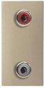ABB Zenit 2CLA215520N1901 Розетка AV (2xRCA, красный+белый, 1-мод., под рамку, с/у, шампань)