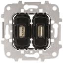 ABB Sky Niessen 2CLA818530A1001 Зарядное устройств USB (2хUSB. 5 В, 2х2000 мА, механизм, с/у)