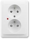 ABB Tacto 5588.2 BL Розетка (16 А, в сборе, с/у, с/з, шторки, альпийский белый)
