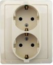 Simon Simon 15 1590456-031 Розетка двойная (16 А, з/к, в сборе, скрытая установка, слоновая кость)