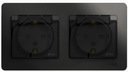 Schneider Electric Glossa GSL000747 Розетка двойная с заземляющим контактом и шторками (16 А, IP44, крышка, в сборе, скрытая установка, антрацит)