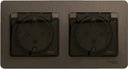 Schneider Electric Glossa GSL001147 Розетка двойная с заземляющим контактом и шторками (16 А, IP44, крышка, в сборе, скрытая установка, баклажановая)
