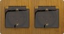 Schneider Electric Glossa GSL000547 Розетка двойная с заземляющим контактом и шторками (16 А, IP44, крышка, в сборе, скрытая установка, дуб)
