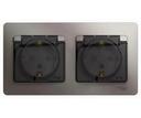 Schneider Electric Glossa GSL001247 Розетка двойная с заземляющим контактом и шторками (16 А, IP44, крышка, в сборе, скрытая установка, платина)