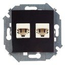 Simon Simon 15 1591552-038 Розетка компьютерная (2хRJ45, cat.5e, AMP, под рамку, скрытая установка, графит)