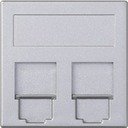 Simon 500 Cima 50000089-033 Адаптер для двух RJ45 (шторки, алюминий)