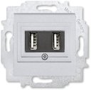 ABB Levit 2CHH290040A6070 Розетка USB (2xUSB, под рамку, скрытая установка, cеребро/дымчатый черный)