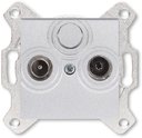 ABB Levit 2CHH083607A6070 Розетка телевизионная проходная (Radio+TV, под рамку, с/у, cеребро/дымчатый черный)